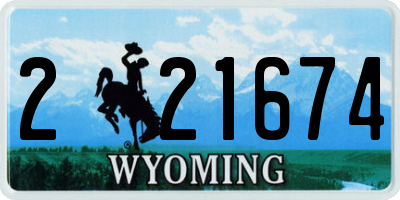 WY license plate 221674