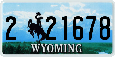 WY license plate 221678