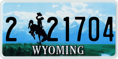 WY license plate 221704