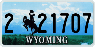 WY license plate 221707