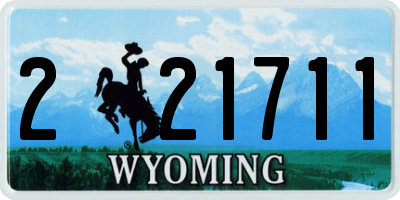 WY license plate 221711