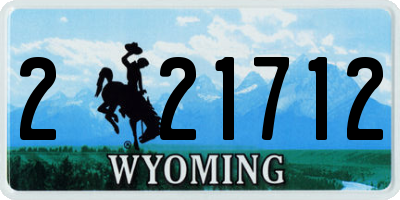 WY license plate 221712