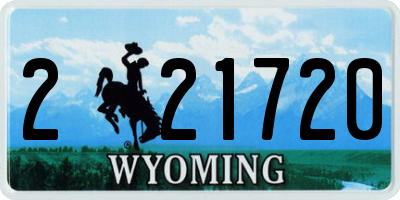 WY license plate 221720