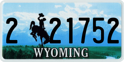 WY license plate 221752