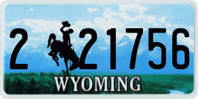 WY license plate 221756