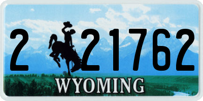 WY license plate 221762