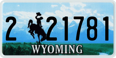 WY license plate 221781
