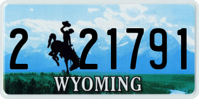 WY license plate 221791