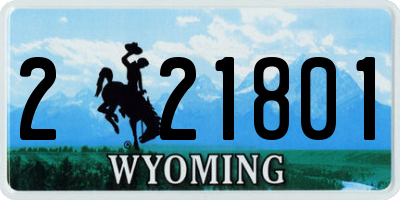 WY license plate 221801