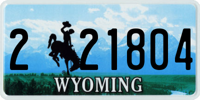 WY license plate 221804