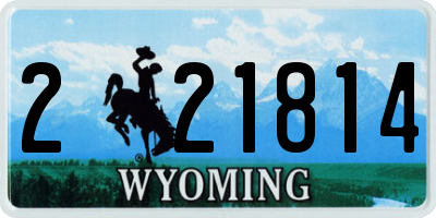 WY license plate 221814