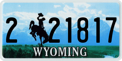 WY license plate 221817