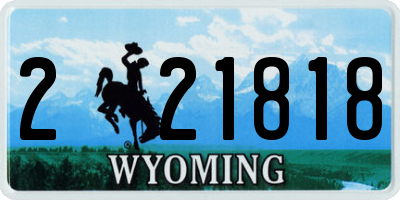 WY license plate 221818