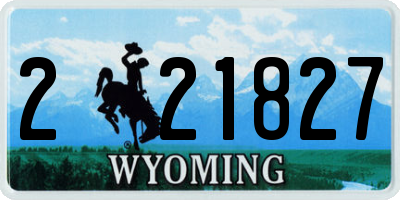 WY license plate 221827
