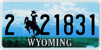 WY license plate 221831