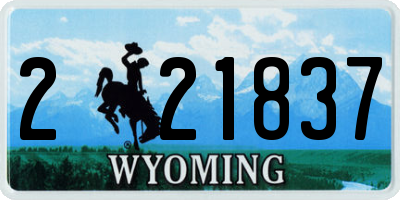 WY license plate 221837