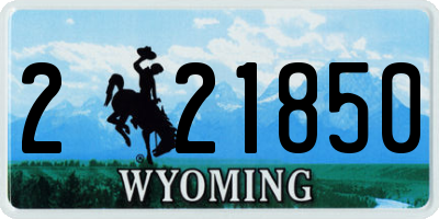WY license plate 221850