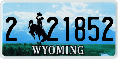 WY license plate 221852