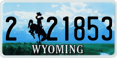 WY license plate 221853