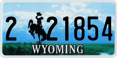 WY license plate 221854