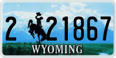 WY license plate 221867