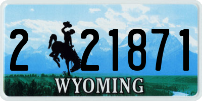 WY license plate 221871