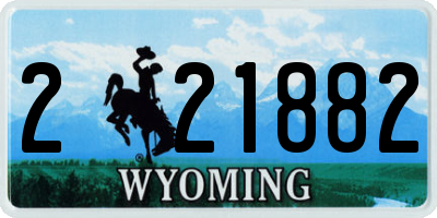 WY license plate 221882
