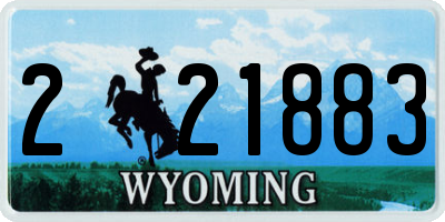 WY license plate 221883