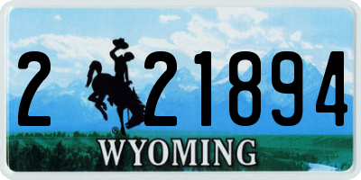 WY license plate 221894