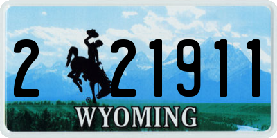 WY license plate 221911