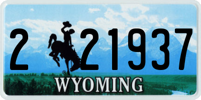 WY license plate 221937