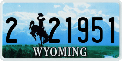 WY license plate 221951