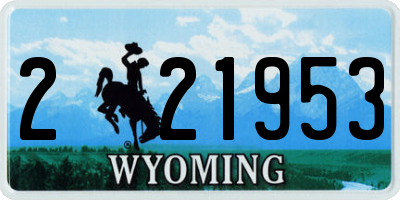 WY license plate 221953
