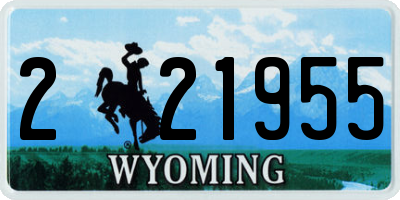 WY license plate 221955