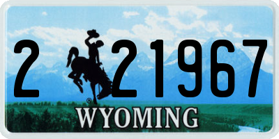 WY license plate 221967
