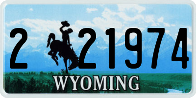 WY license plate 221974