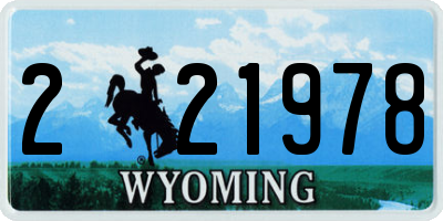 WY license plate 221978