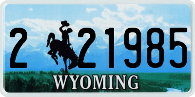 WY license plate 221985