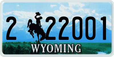 WY license plate 222001