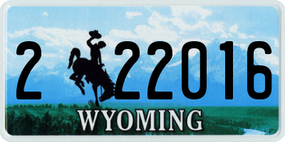 WY license plate 222016