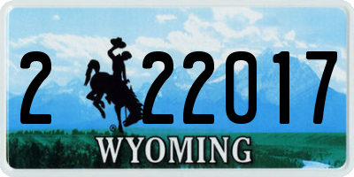 WY license plate 222017