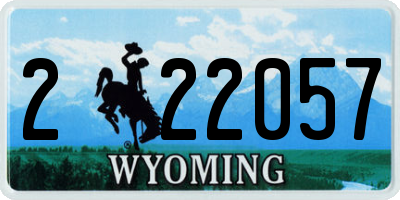 WY license plate 222057