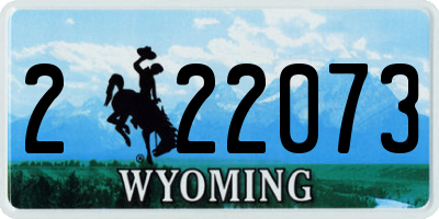 WY license plate 222073