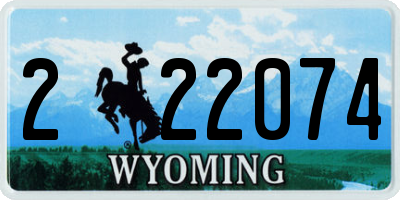 WY license plate 222074