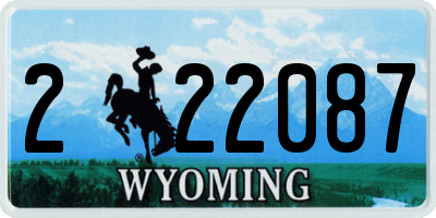 WY license plate 222087