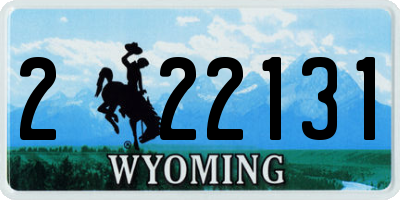 WY license plate 222131