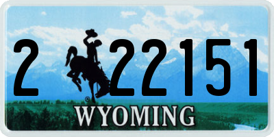 WY license plate 222151
