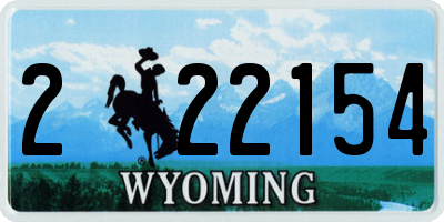 WY license plate 222154