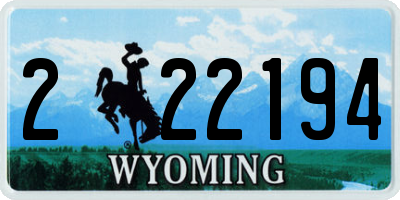 WY license plate 222194