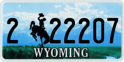 WY license plate 222207